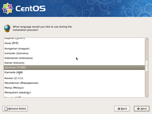CentOS Install Process Language.