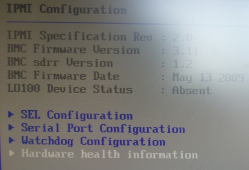 BIOS ROM-BASED SETUP UTILITY IPMI Configuration